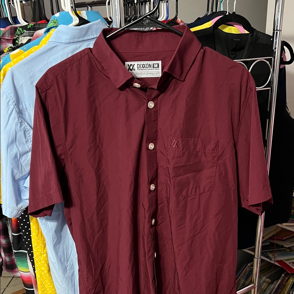 DIXXON Men's Deep Red Casual Shirt